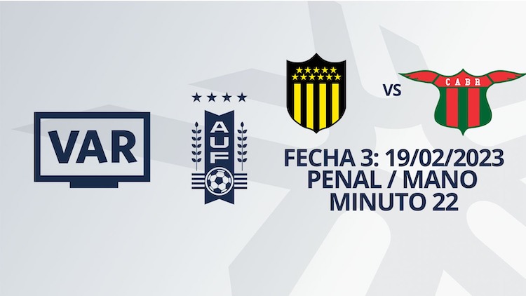 VAR - Apertura 2023 - Peñarol vs Boston River (min. 22)