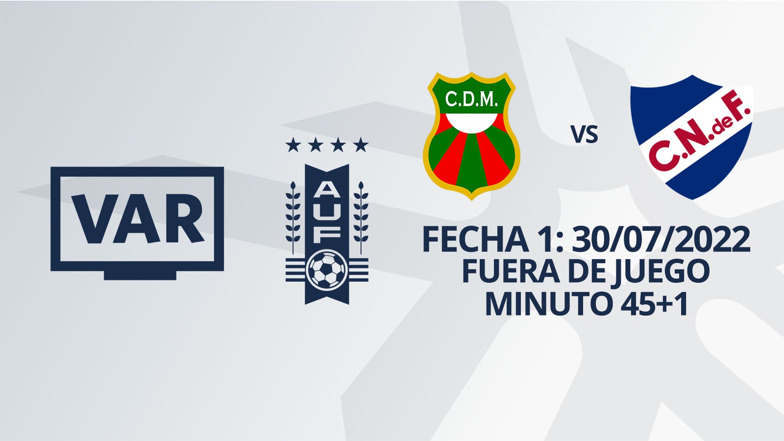 VAR - Clausura 2022 -  Deportivo Maldonado vs Nacional (min. 45+1)